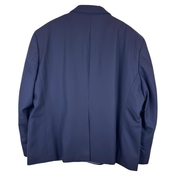 Stafford 54S Short Navy Blue 100% Wool Gold Button Mens Blazer Sport Coat Jacket - Picture 5 of 8